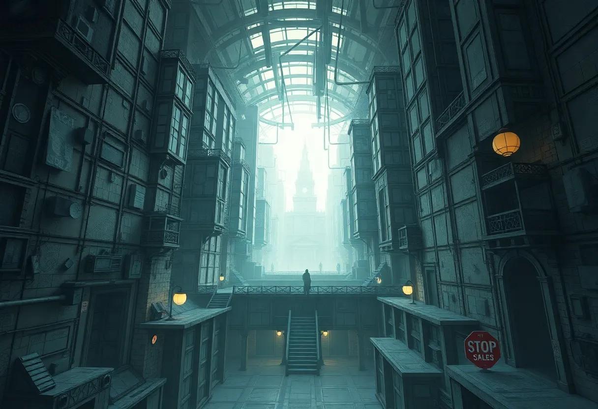 the labyrinthine worldbuilding that shapes the eerie atmosphere ⁢and ‍complex ⁣narrative layers in City of Saints and Madmen