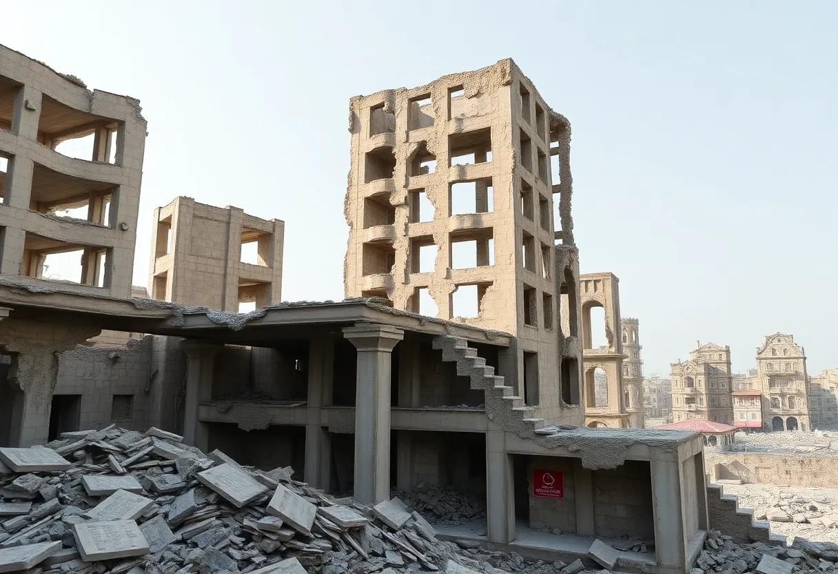 Detailed Examination of Urban Decay and Architectural Ruins Imagined in ​a Post-human Era