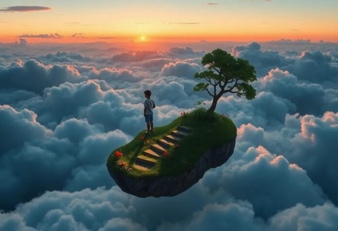 The Boy Who Found a Hidden Garden Floating High Above the Clouds