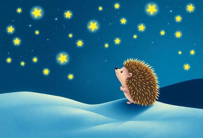 The Little Hedgehog’s Nighttime Journey to Meet the Shining Stars