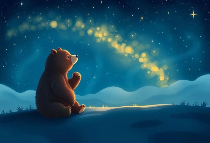 The Bear Who Gathered Gentle Night Whispers Beneath Starry Skies