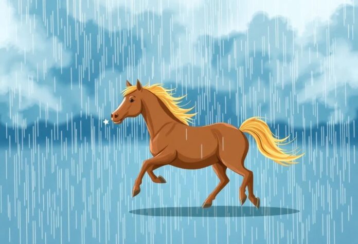 The Horse Who Sang in the Rain: A Magical Melody Under Stormy Skies