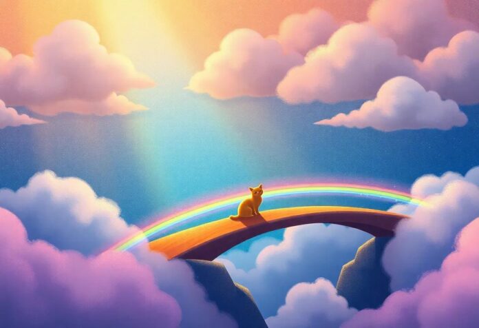 The Cat’s Magical Journey to the Rainbow Bridge Beyond the Clouds