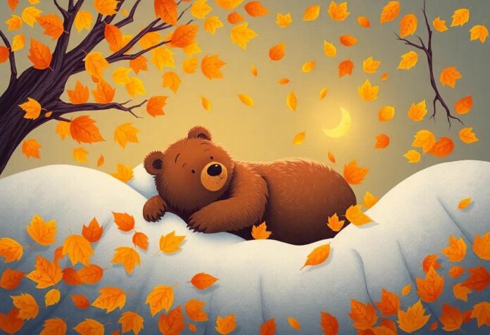 The Bear Who Dreamed Warmly in a Cozy Bed of Golden Autumn Leaves