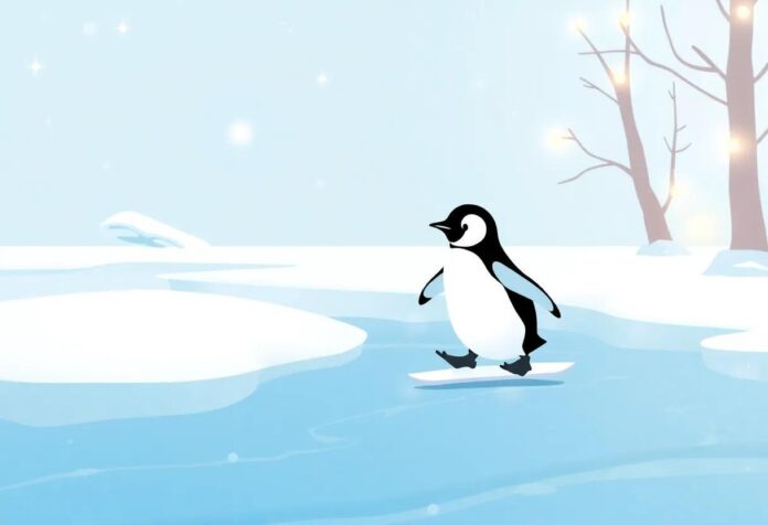The Little Penguin’s Icy Adventure: Learning to Skate on Frozen Lakes