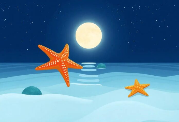 The Magical Starfish: A Leap Across Islands Under the Moonlight