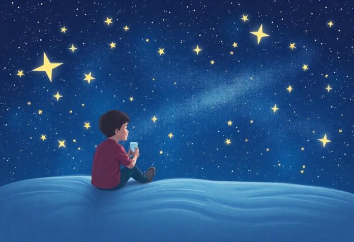 The Boy Who Painted the Night Sky with Sparkling Stars and Dreams
