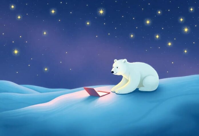 The Polar Bear Who Sent Secret Letters to the Glowing Night Stars