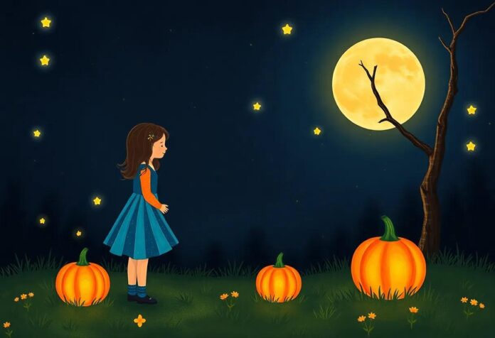 The Girl Who Painted Magical Pumpkins That Glowed Softly at Night
