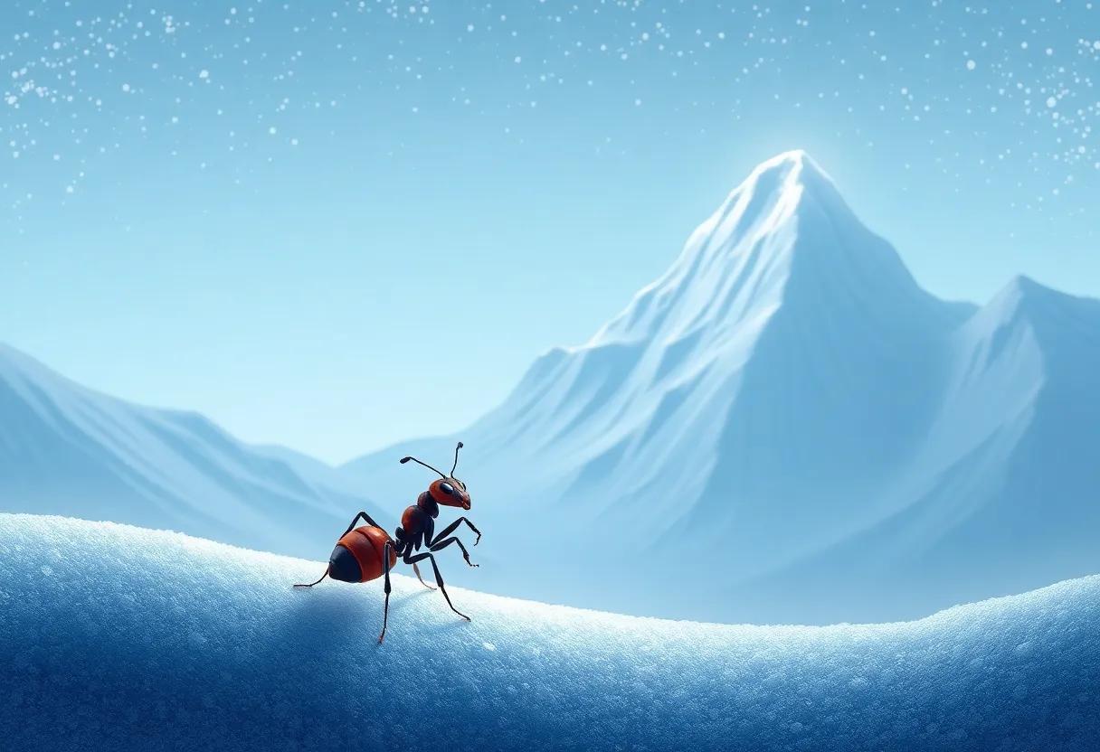 The‍ Ant's Morning Discovery of the‍ Shimmering Sugar Mountain