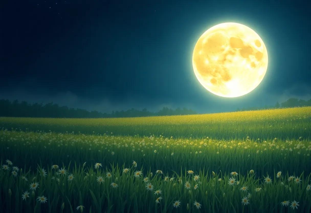 Glowing Fields Beneath Silver Light