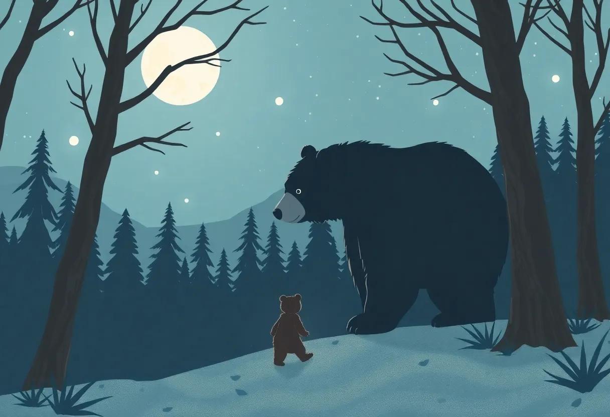 The Bear's Quiet Walk Through the ‌Moonlit ‍Forest