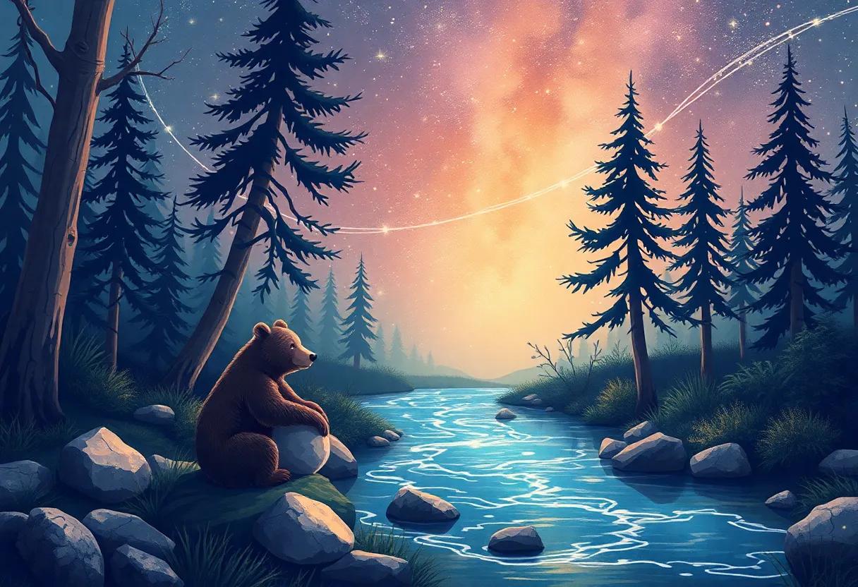 A Gentle Stream Sparkling Under the Stars