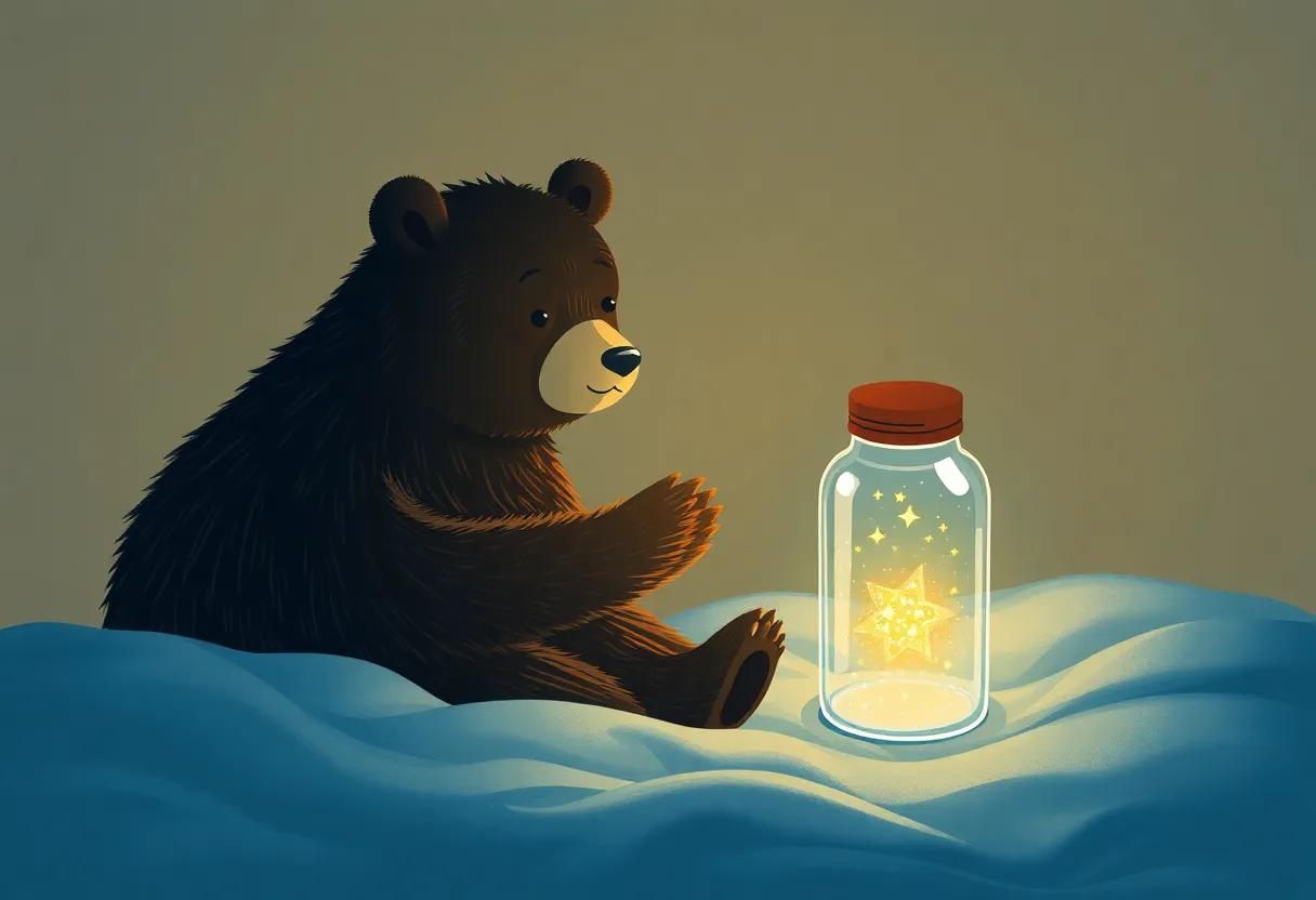 The Curious Bear Wandering Through⁣ Moonlit Trees