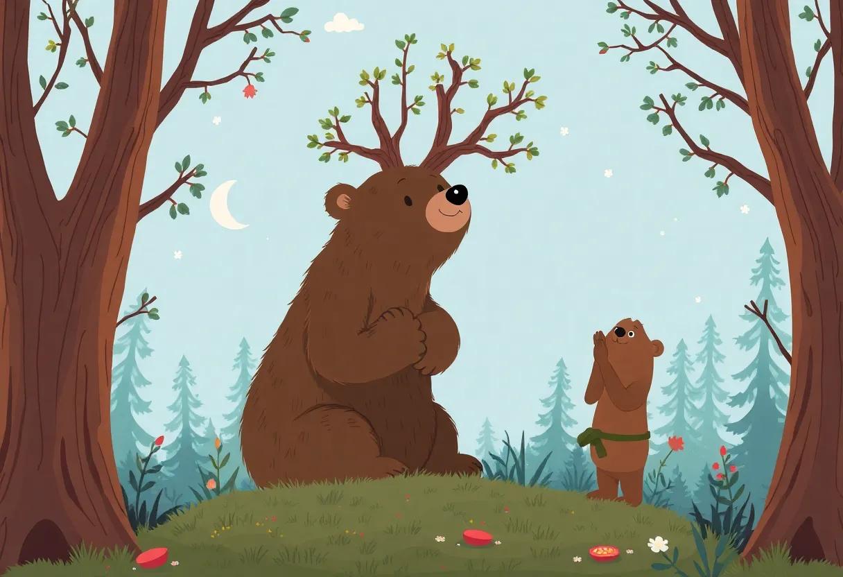 The Curious Bear⁢ Wandering through the Enchanted Forest