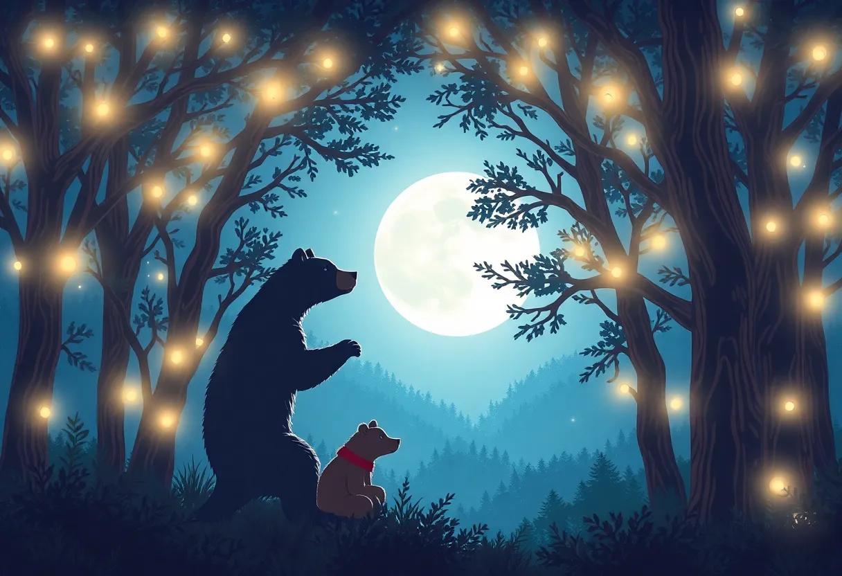 Moonlight Filtering‍ Through the Whispering Trees