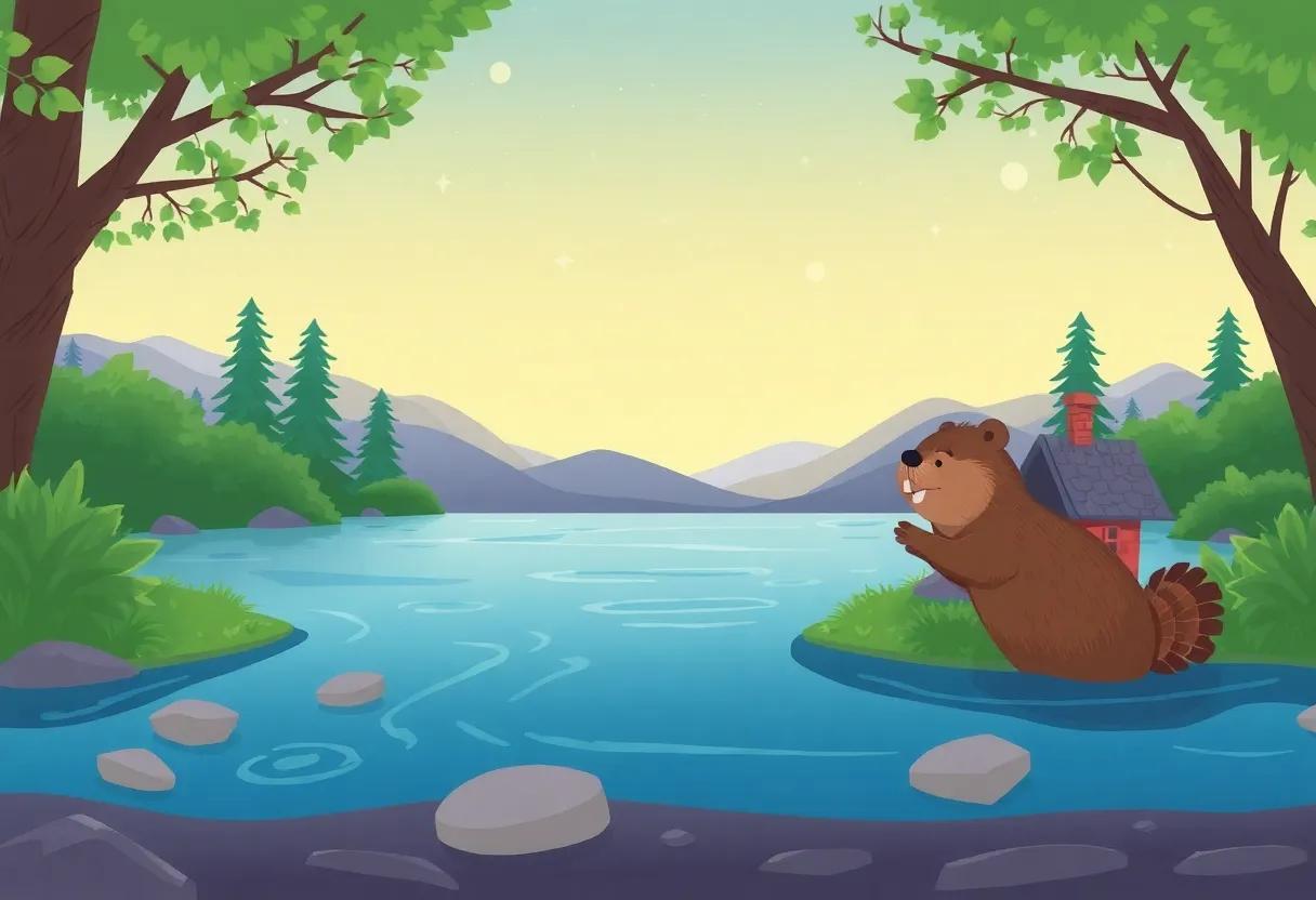 Benny ‍Beaver's ‍Cozy Riverbank Home