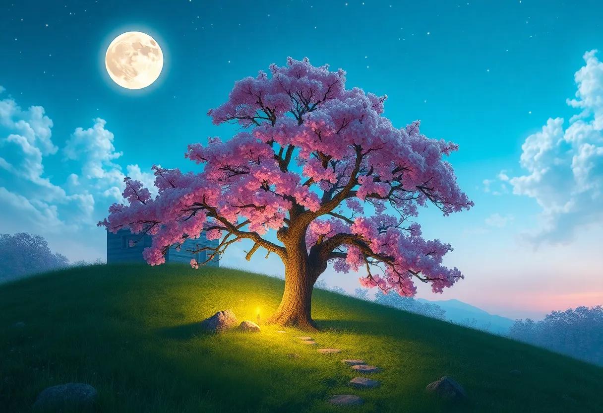The Enchanted Blossom Tree Under ‌the Moonlight