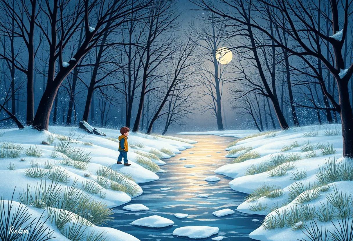 An Enchanted Journey Across the Sparkling frozen Stream