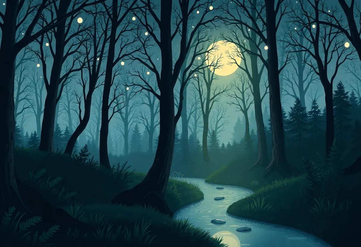 Nightfall Over the whispering⁤ Woods