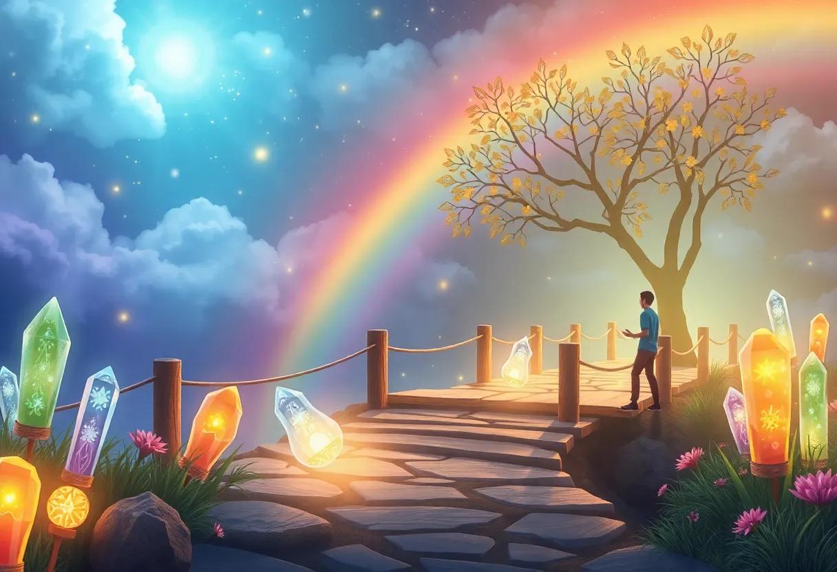 Crossing the Bridge of Glowing Crystals