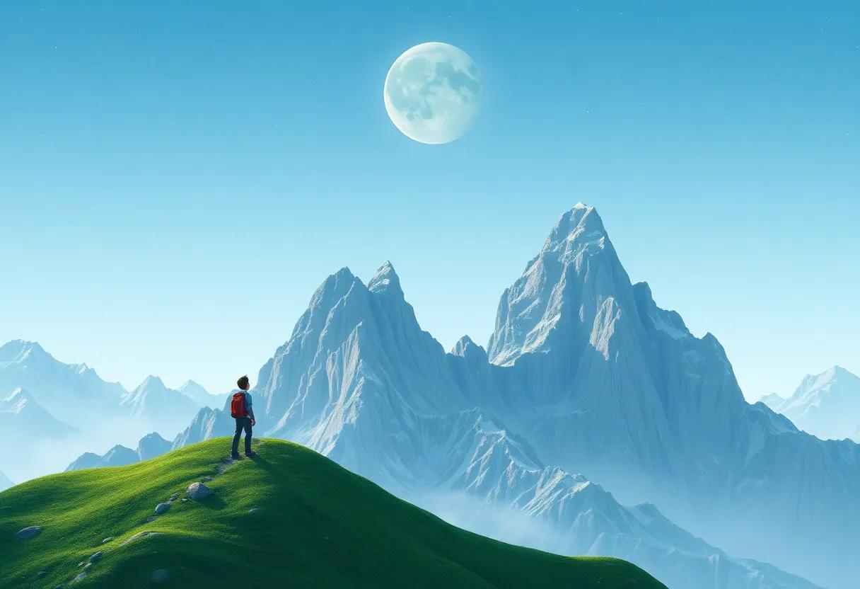 The Boy's First Glimpse of the Towering Whispering Mountains