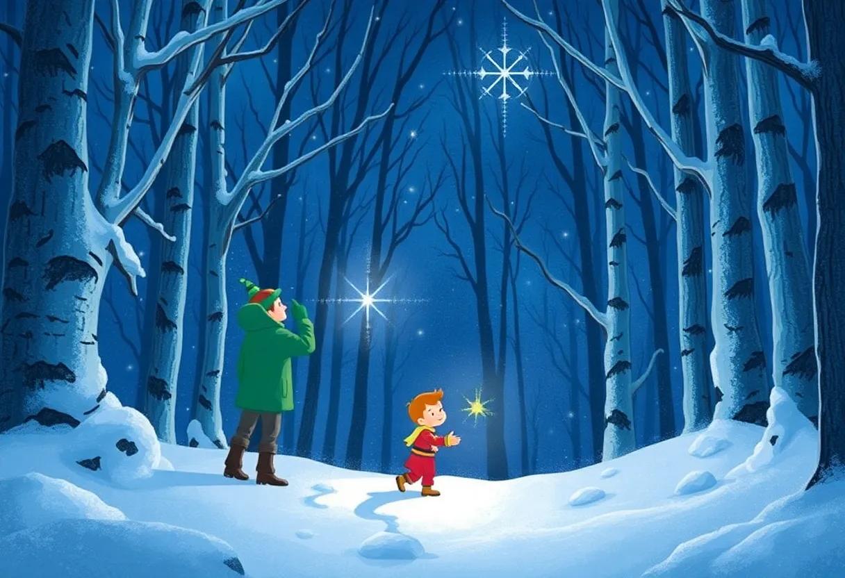 Guided by Starlight through the Icy Woods