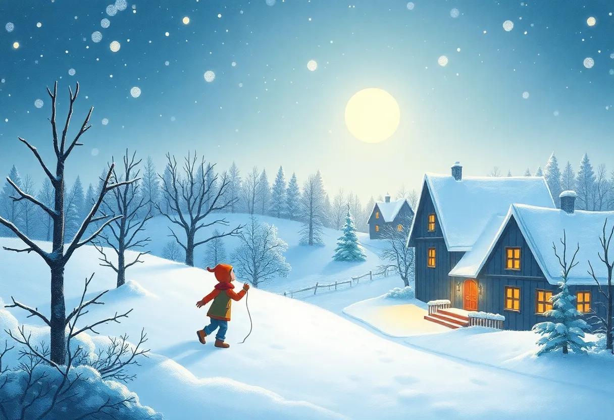 The quiet Village Wrapped in Winter's Embrace