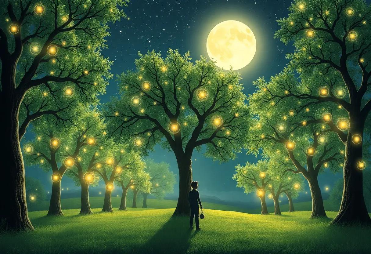 Mystical Trees That Glow Under the Moonlight