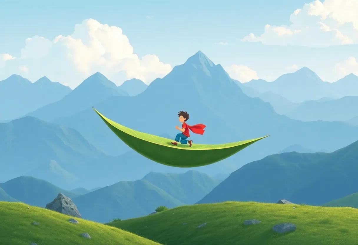 Discovering the Enormous Leaf That Would Become His Magical Vessel