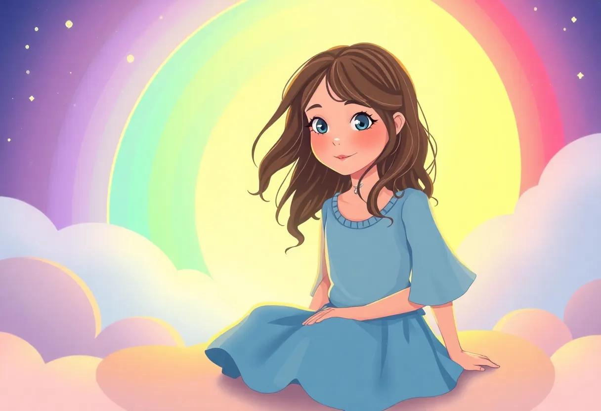 The ​Girl Discovers the‍ Radiant Rainbow⁤ Portal