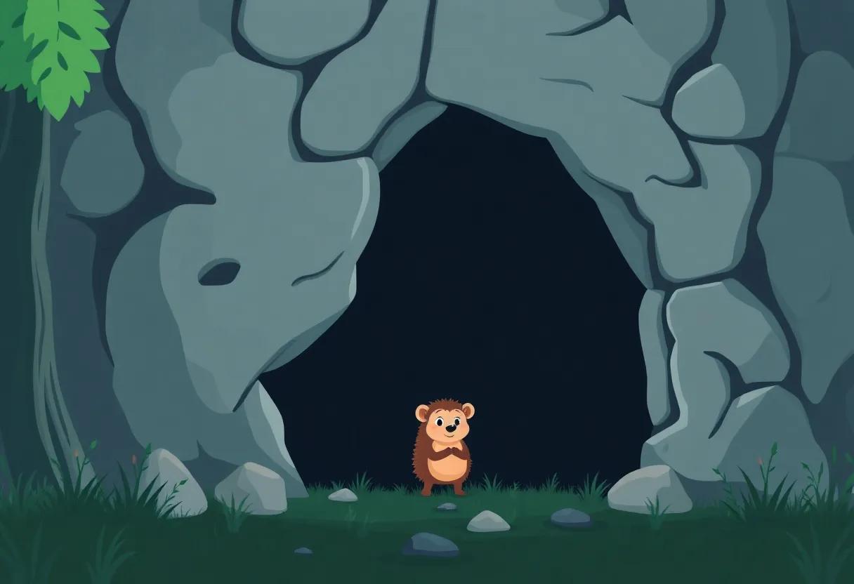 braving the Shadowy Cave Entrance