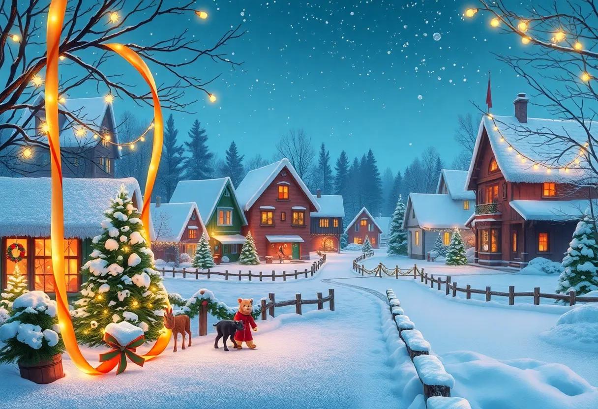 The Festival of Lights in the Snowy Village