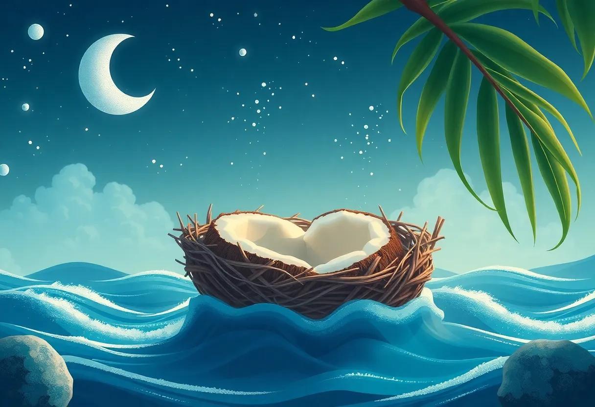 The Coconut's Cozy Rest Inside a Floating Nest