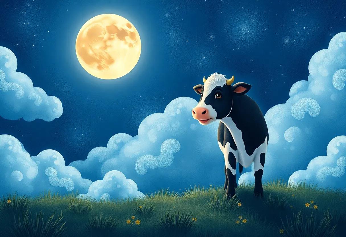 The Cow's Heartwarming Wish Under the Milky Way