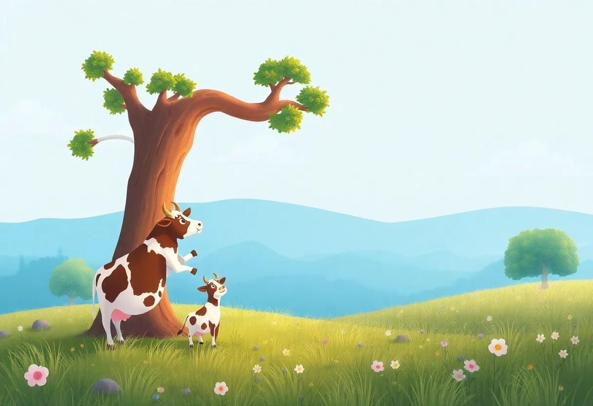 The ⁢Curious Cow Notices⁤ the Tallest ⁢Tree in the Meadow