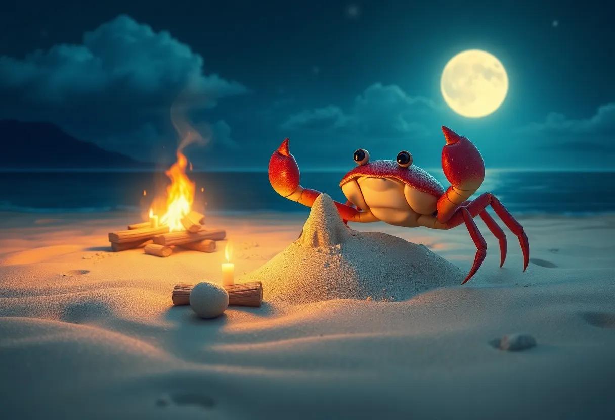 Sharing Stories Around a Cozy Beach Bonfire