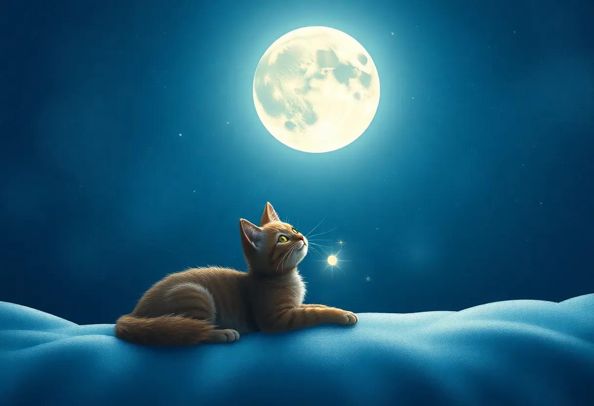 The‌ Curious Cat Awakens Under​ the Silver Moon