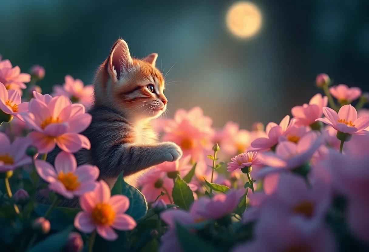 Whispers of the Moonlight Among the Garden Blooms