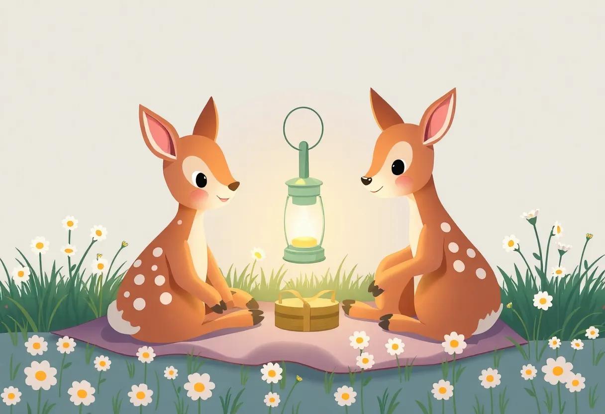 Friends Gather Around the Flickering Lantern Light