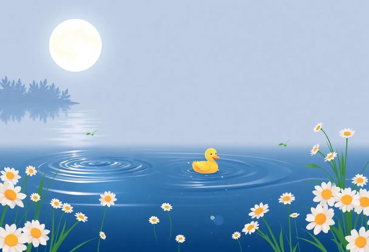 Daisy's Joyful Splash Under the ⁣Silver Moon