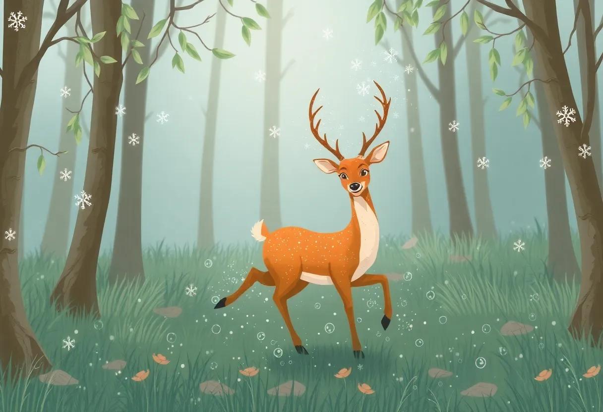 the Deer's Silvery ​Hooves Sparkling With Stardust