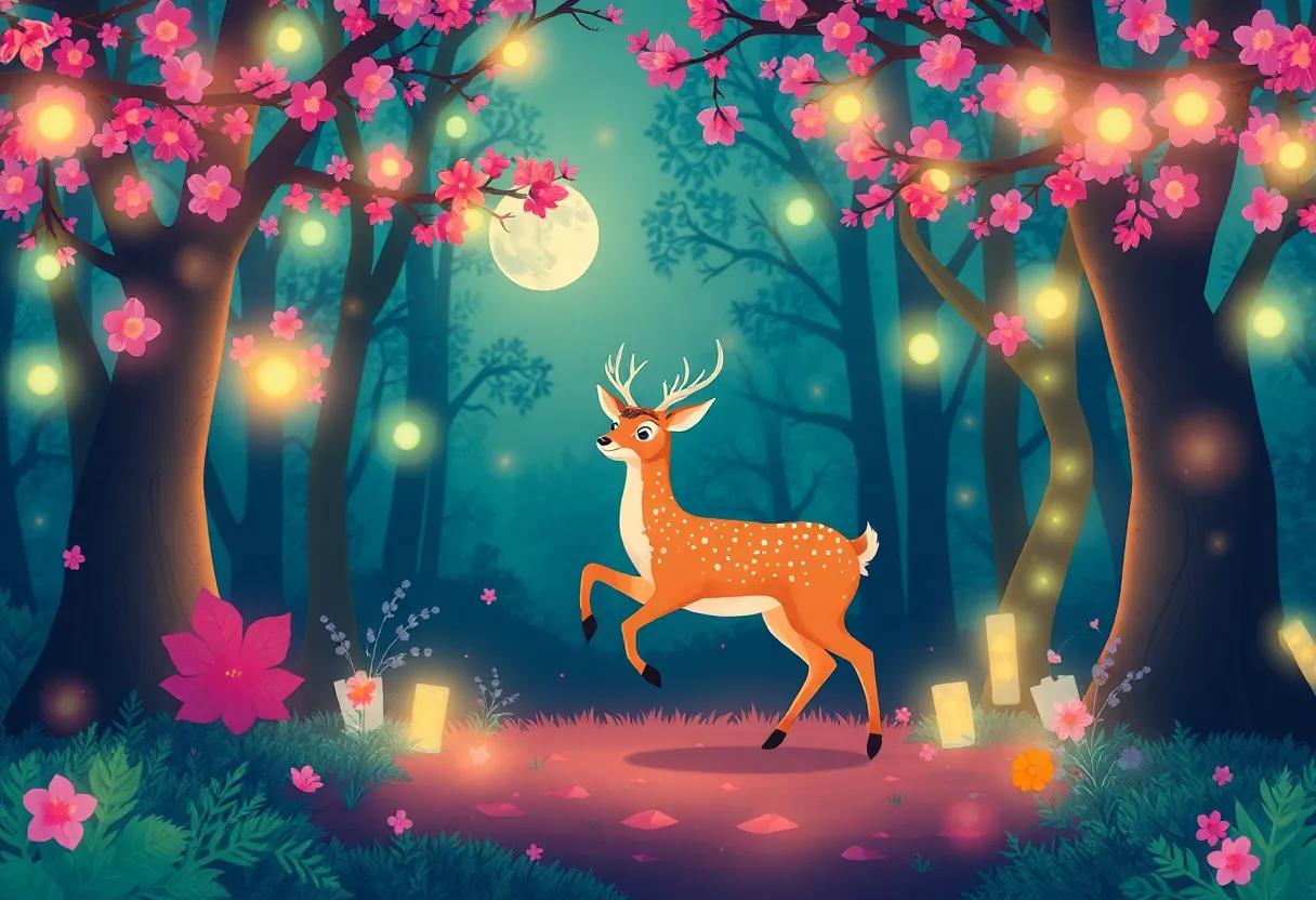 Colorful Blossoms and magical Lights ‍Adorn ⁢the Trees