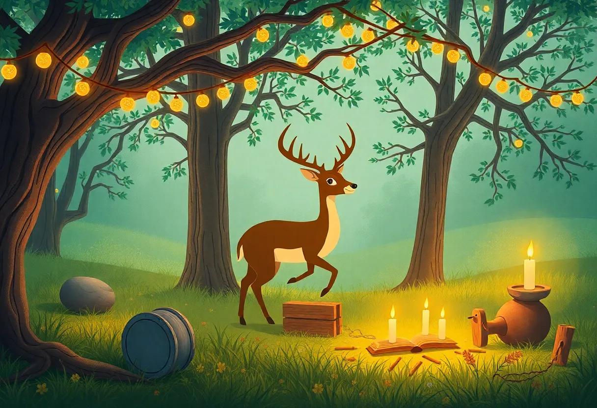 A Candlelit Feast Shared Beneath the Ancient Oaks