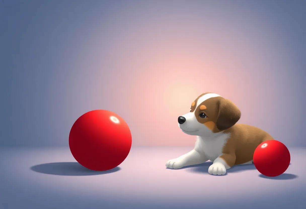 The Pup's ⁣Shiny Red Ball⁣ That Sparkled in the Sun