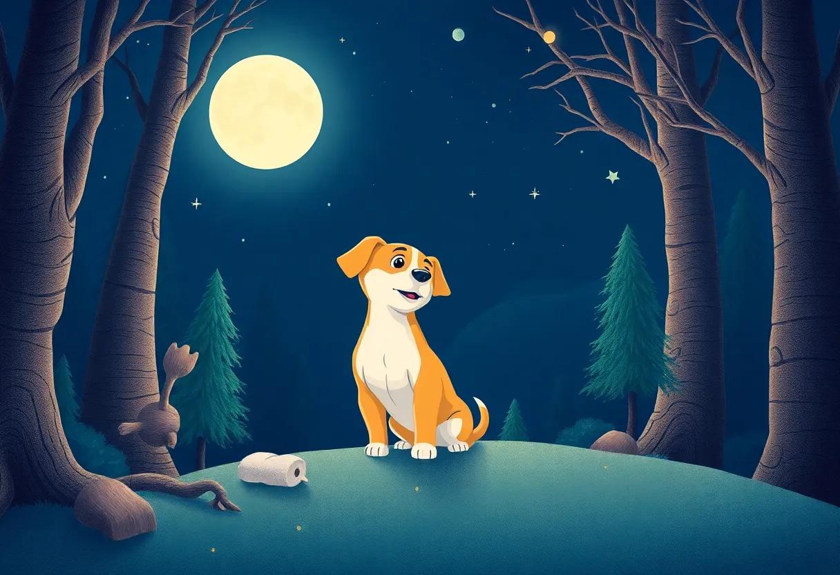 The Curious Pup Begins His Nighttime Journey