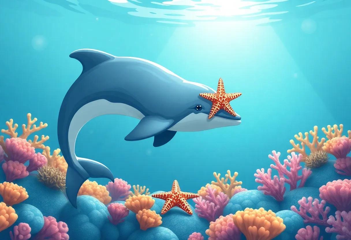 The Curious Dolphin's Morning Swim Through Coral Reefs