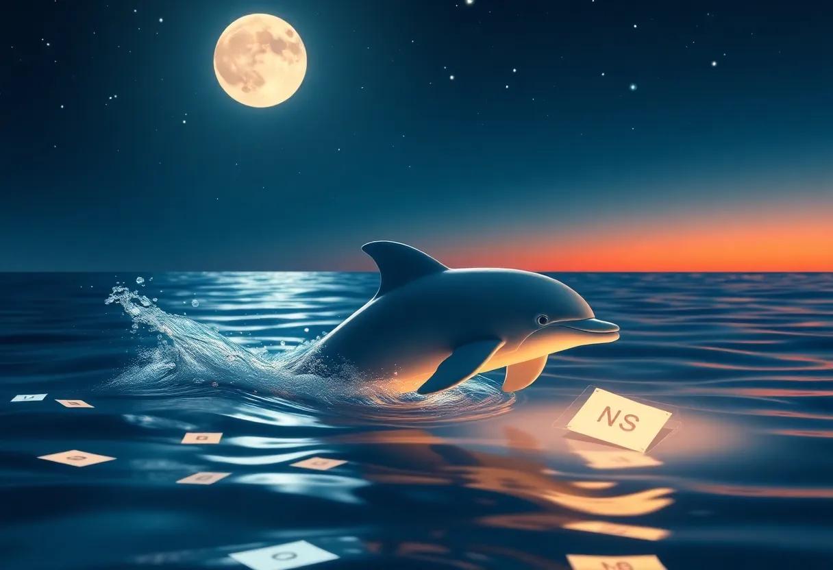 The Dance of Light and Letters in the Moonlit Waters