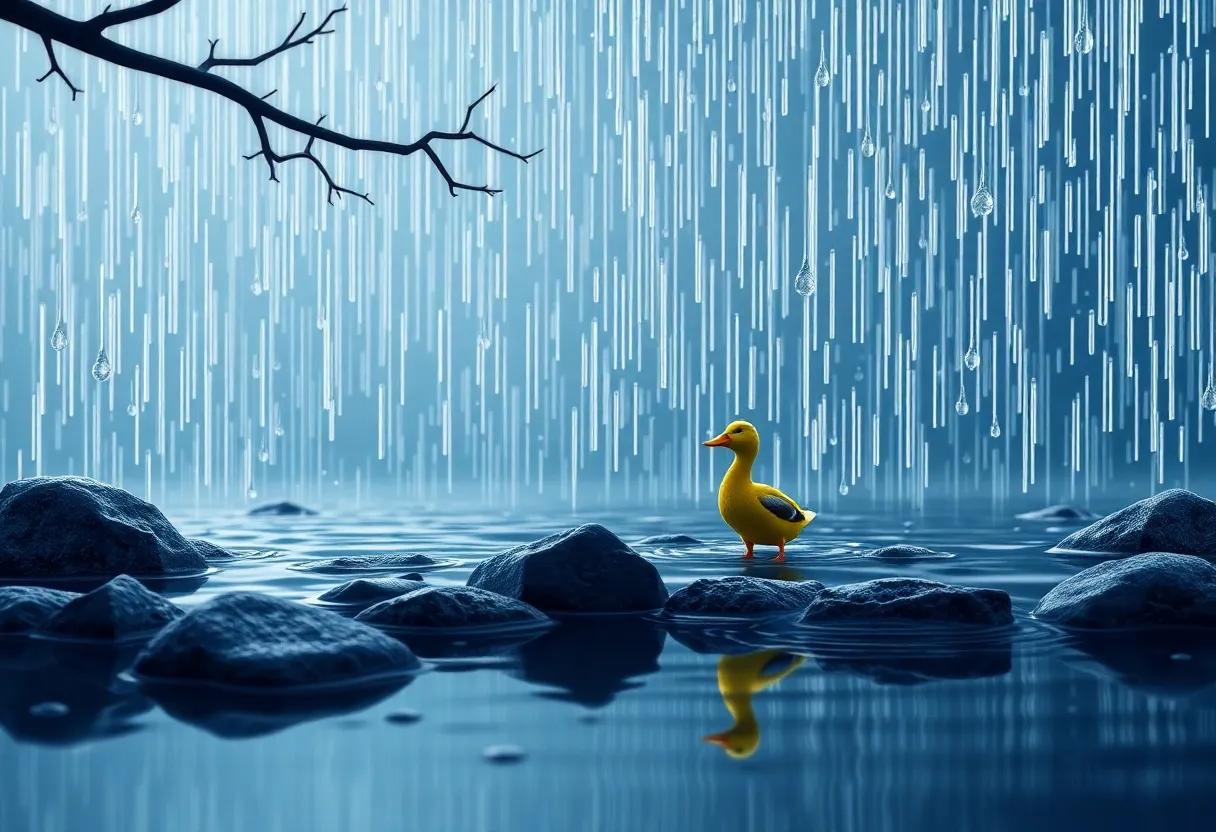 How the ⁣Duck Learned to‍ Catch the​ Falling Drops