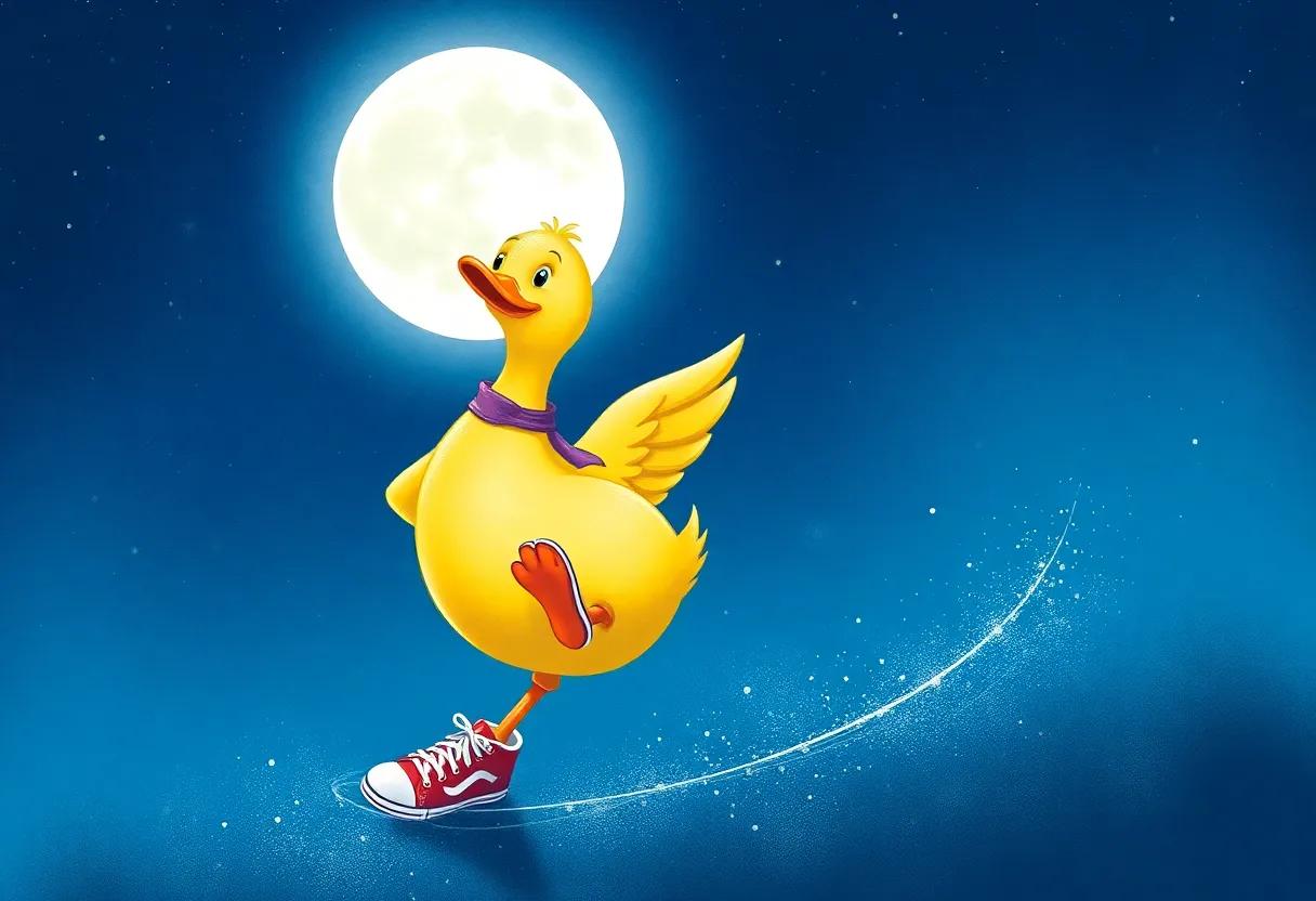 Dancing Under the Moonlight in Sparkling Sneakers